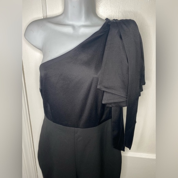 TED BAKER NWT Orliie Bow Trim One Shoulder Black Jumpsuit - Picture 4 of 15